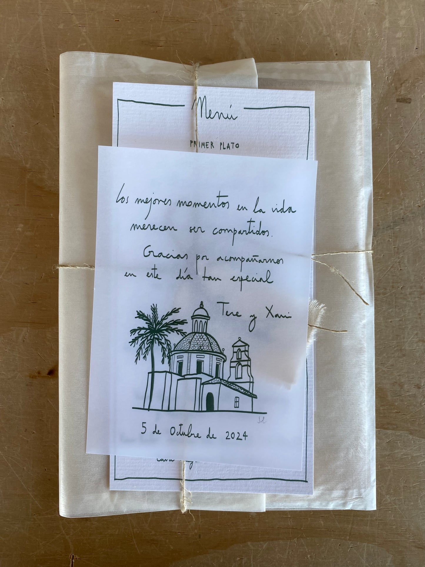 ILUSTRACIÓN RECORDATORIO A6 papel vegetal