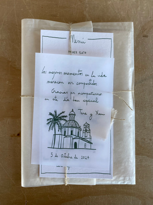 ILUSTRACIÓN RECORDATORIO A6 papel vegetal